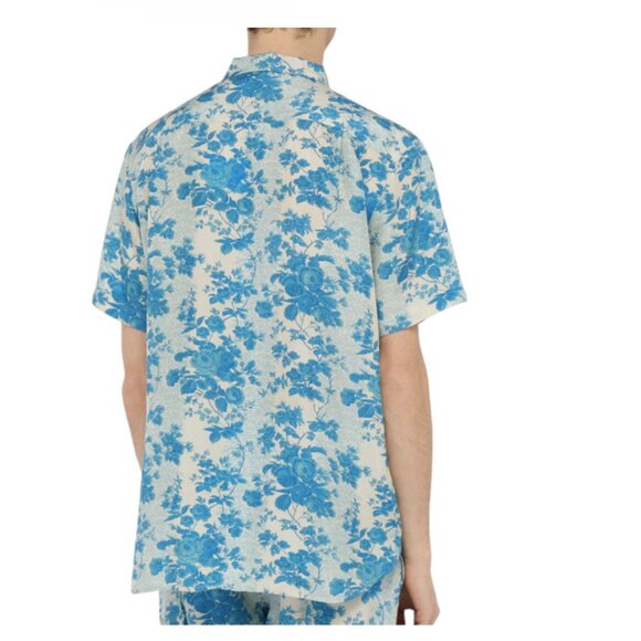 BY WALID Silk Rose Garden Shirt NWT sz M short sleeve - Picture 2 of 6